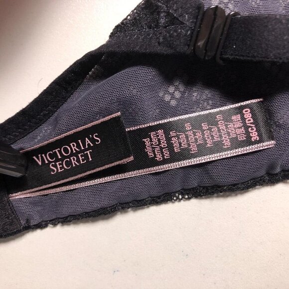 Victoria's Secret Underwire Bra Black Lace 54867 Size 36C #4101 - Picture 5 of 8